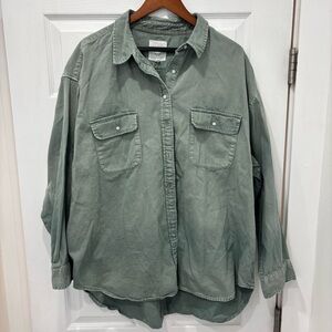 Women’s Aerie Olive Green Oversized Button Up Size XL